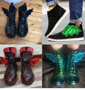 Bat Wings Shoes Charms Gothic Boot Accessories for Emo Style Dark Fashion Statement