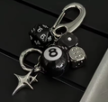 Star Dice Black Eight Ball Pendant Handmade DIY Ornament for Keychains Bags Car Decor
