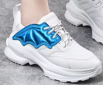 Bat Wings Shoes Charms Gothic Boot Accessories for Emo Style Dark Fashion Statement