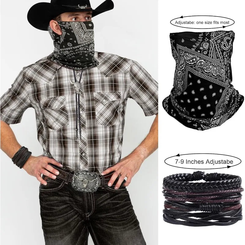 Complete Cowboy Costume Set 🤠 | Hat, Bolo Tie, Belt & Accessories for Men & Women
