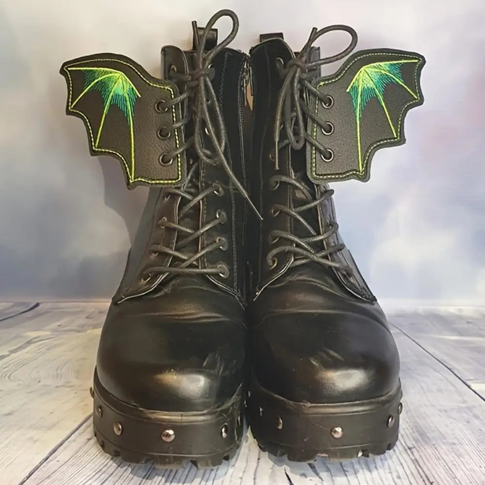 Goth Vibes Only 🖤 Bat Wing Shoe Charms for Punk Style