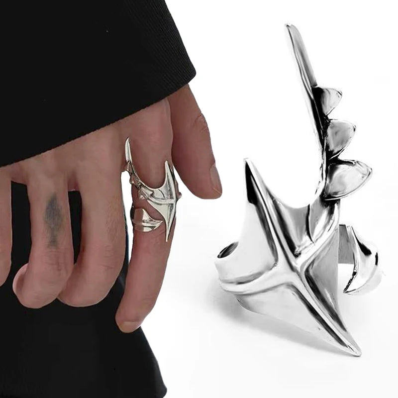 Cyberpunk Alien Irregular Ring Unisex Streetwear Jewelry For Hip Hop Carnival Accessories