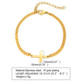 Stainless Steel Cross Bracelet Waterproof Fade Resistant Wristband