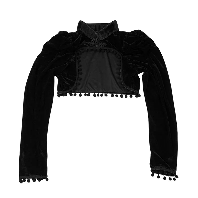 Gothic Steampunk Vibes 🖤 Cropped Tassel Jacket #GothStyle