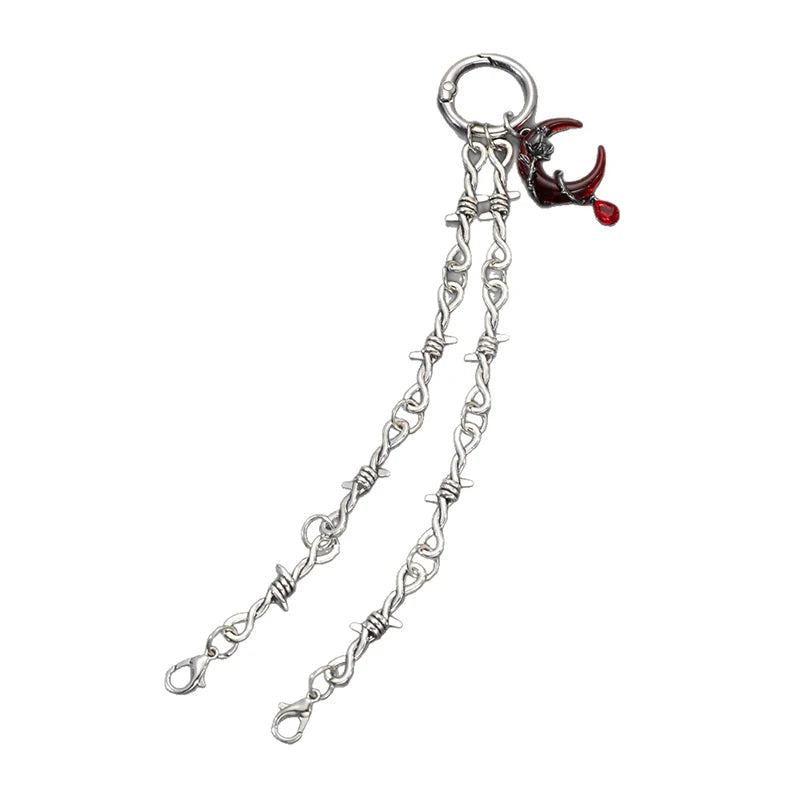 Gothic Skull Moth Metal Shoe Chain for Combat Boots – Punk Goth Street Style Jewelry Accessory