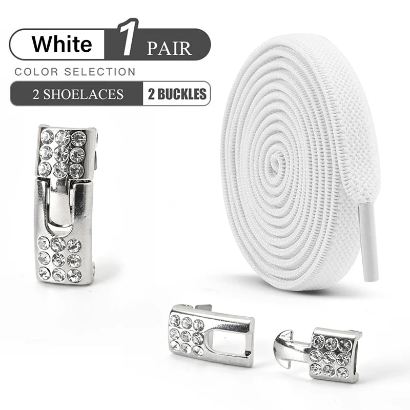 No Tie Diamond Buckle Elastic Shoelaces For Kids And Adults Slip On Shoes Ideal For Sports And Casual Boots