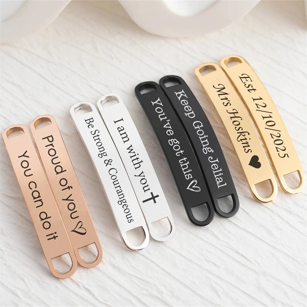 Personalized Metal Shoe Tags ✨ Custom Engraved Names on Stainless Steel Lace Charms – Unique Shoe Buckles for Men & Women 🏃‍♀️ #CustomStyle #ShoeJewelry"