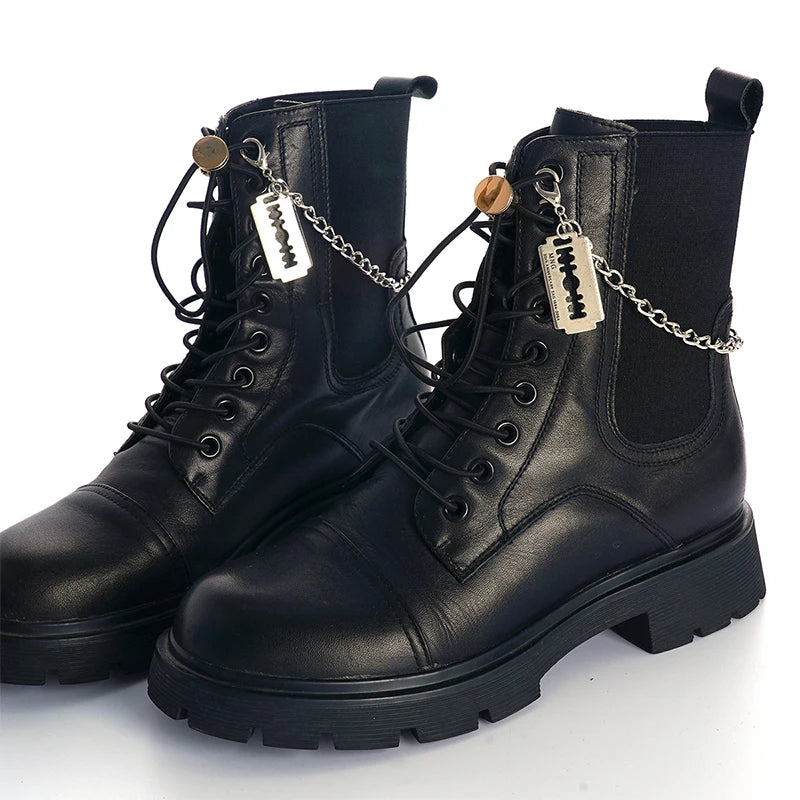 Gothic Skull Moth Metal Shoe Chain for Combat Boots – Punk Goth Street Style Jewelry Accessory