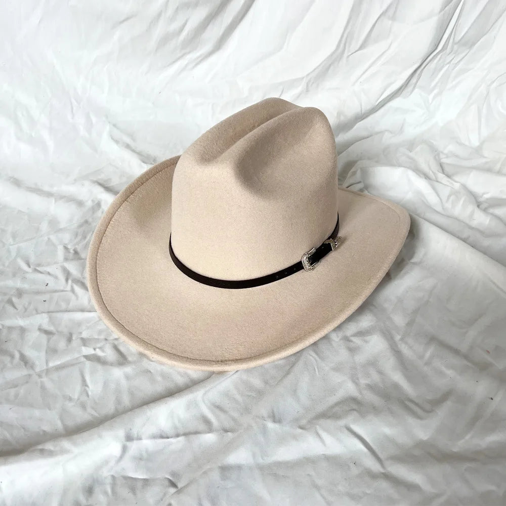 Vintage Western Cowboy Hat – Stylish Wide Brim Cloche for Men & Women