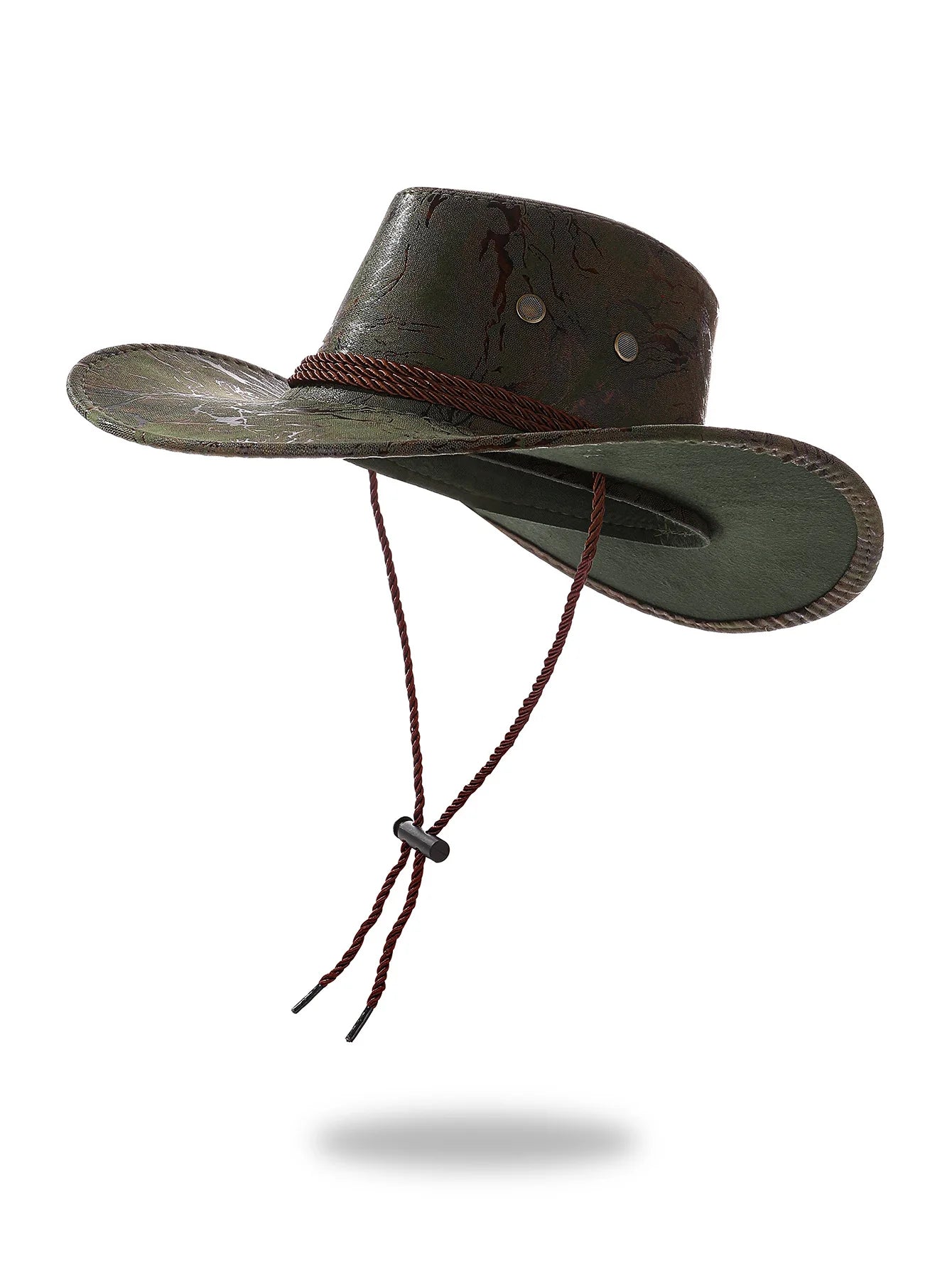 Vintage Western Cowboy Hat | Wide Brim Leather Cloche for Men & Women