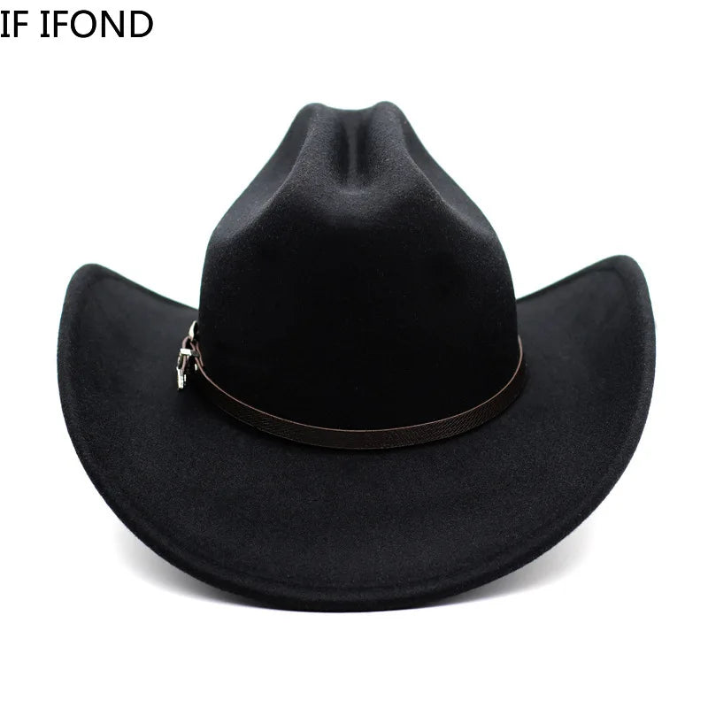 Vintage Western Cowboy Hat – Stylish Wide Brim Cloche for Men & Women