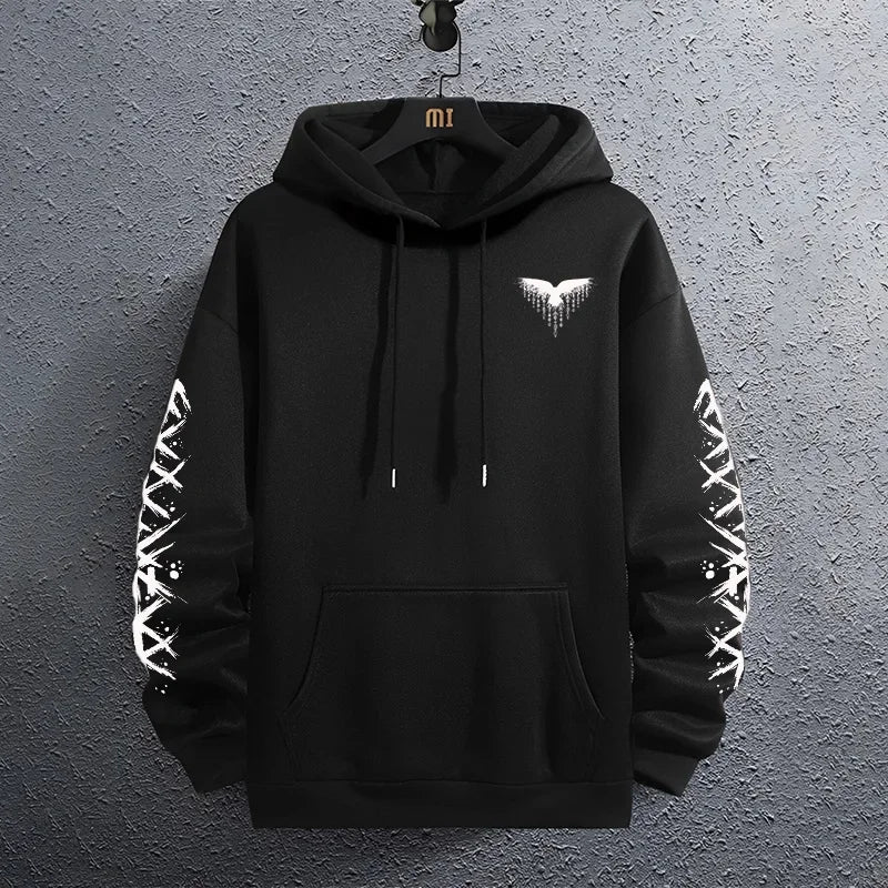 2026 Black Goth All-Weather Hoodie 🖤🔥 Casual Sport Pullover