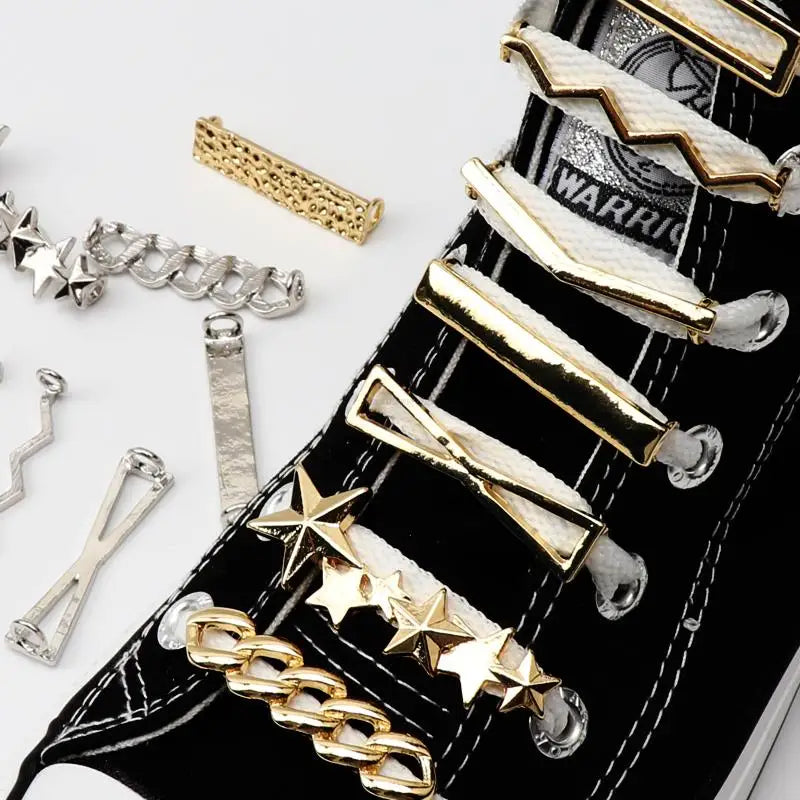 ✨Metal Shoe Charms Alert!✨ Gold & Silver Trainer Add-ons for the Ultimate DIY Vibe! Perfect Gift & Shoe Decor