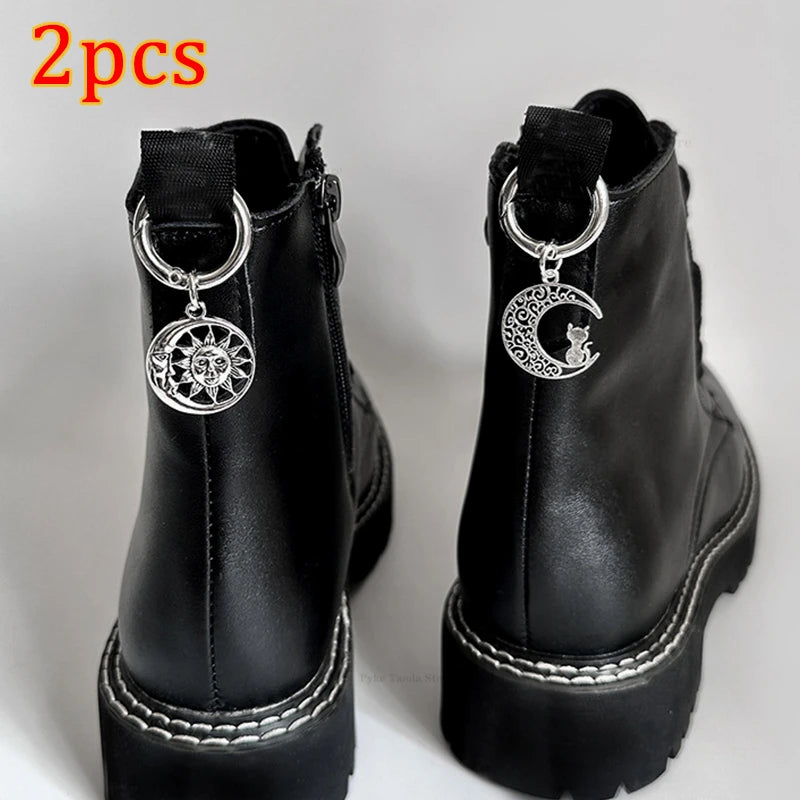 2-Pack  Shoe Buckles – Removable Boot & Shoe Accessories for Emo, Goth, Punk Style