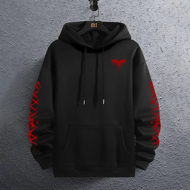 2026 Black Goth All-Weather Hoodie 🖤🔥 Casual Sport Pullover
