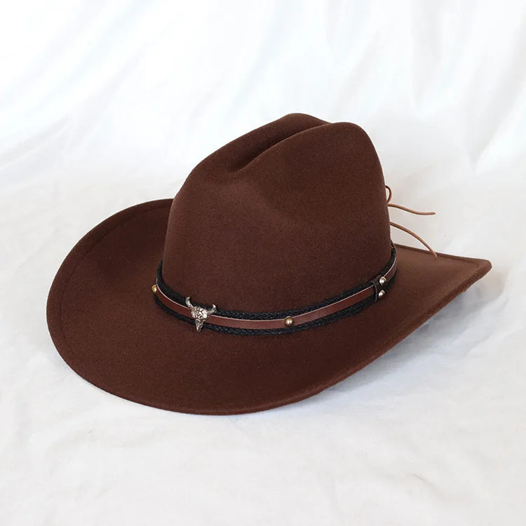 Vintage Western Cowboy Hat – Stylish Wide Brim Cloche for Men & Women
