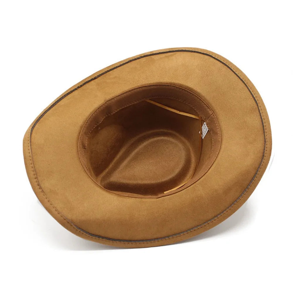 Western Cowboy Hat – Men’s Jazz Knight Felt Hat with Skull-Shaped Decoration, Ethnic Grassland Sombrero Style