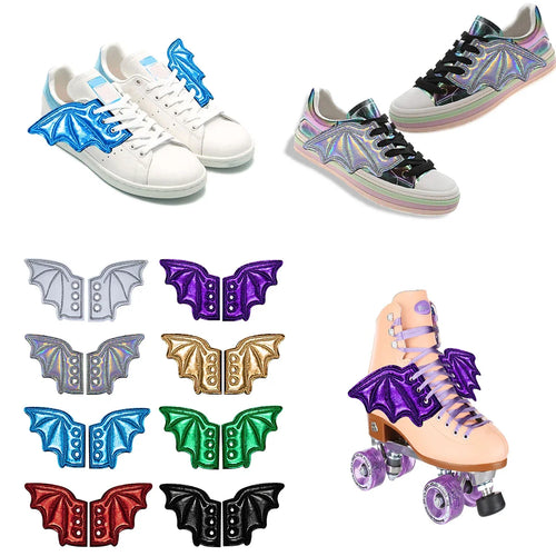 Bat Wings Shoe Charms Accessory For Sneakers Boots And  Shoes Iridescent Glitter DIY Decor