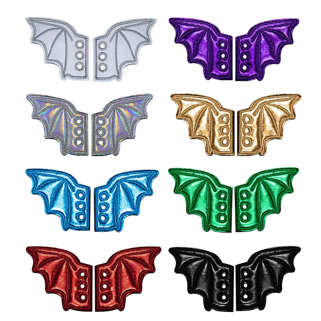 Bat Wings Shoe Charms Accessory For Sneakers Boots And  Shoes Iridescent Glitter DIY Decor
