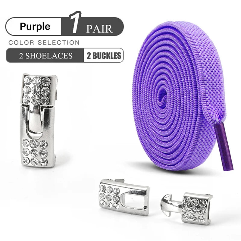 No Tie Diamond Buckle Elastic Shoelaces For Kids And Adults Slip On Shoes Ideal For Sports And Casual Boots