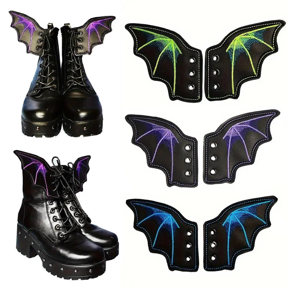 Goth Vibes Only 🖤 Bat Wing Shoe Charms for Punk Style