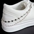 Metal Pearl Chain Canvas Shoes Buckles Charms For Trainers,shoes,boots And Crocs Gold Silver Detachable