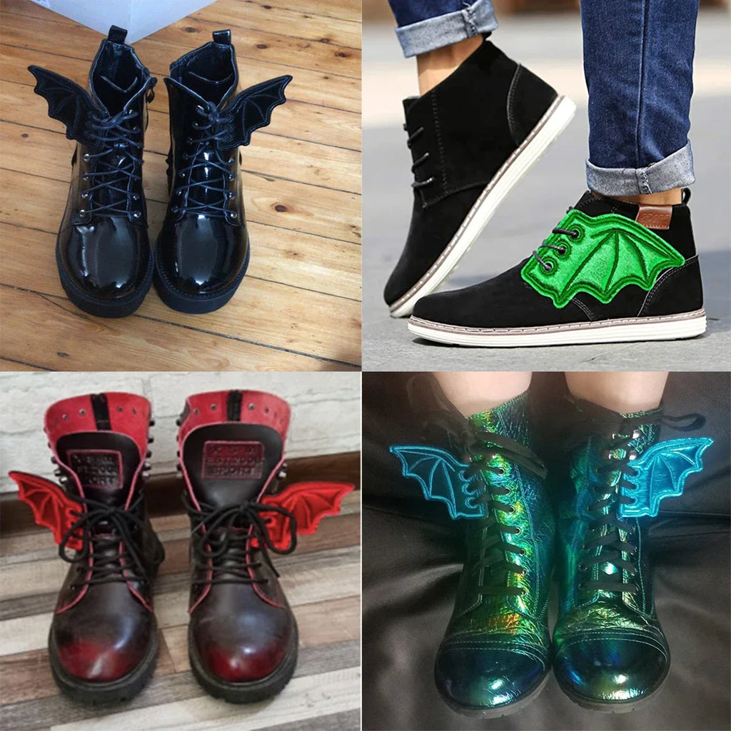 Bat Wings Shoe Charms Accessory For Sneakers Boots And  Shoes Iridescent Glitter DIY Decor