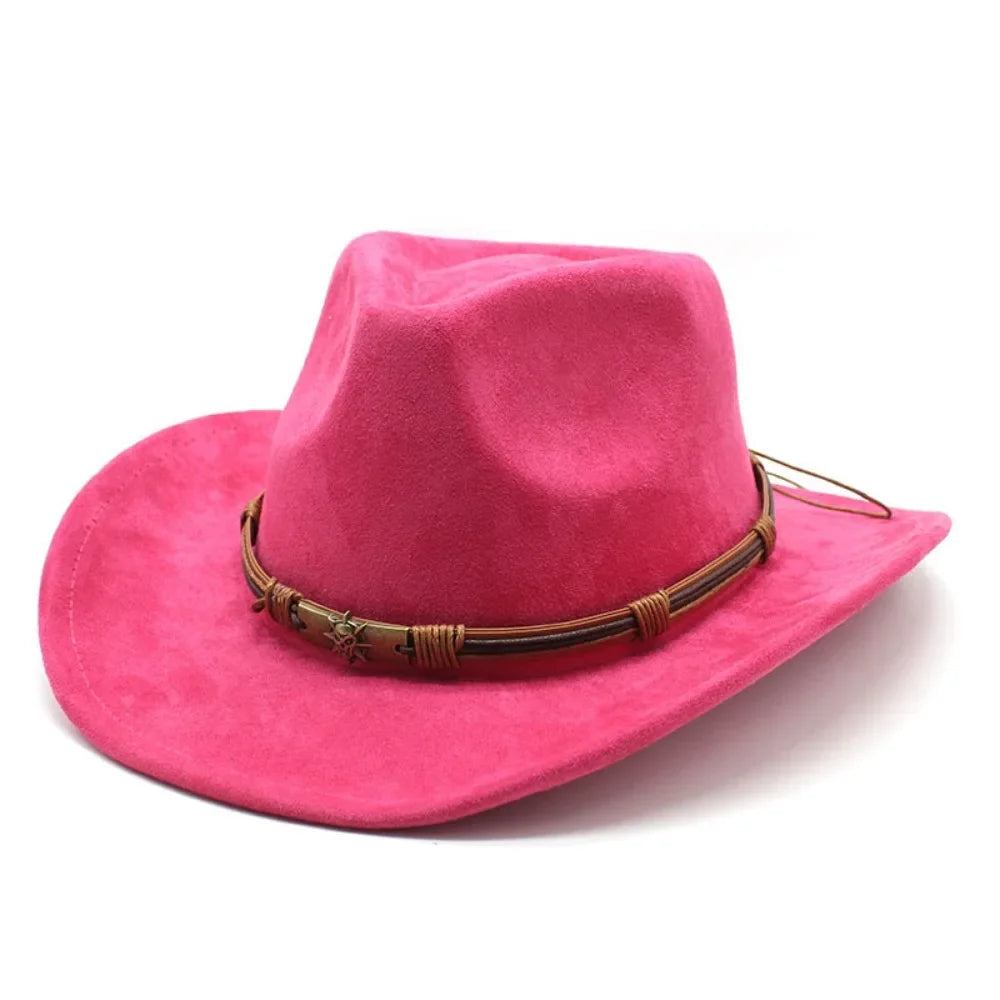 Western Cowboy Hat – Men’s Jazz Knight Felt Hat with Skull-Shaped Decoration, Ethnic Grassland Sombrero Style