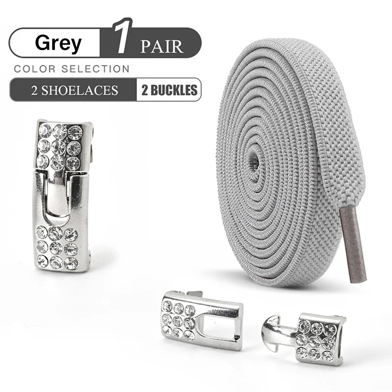No Tie Diamond Buckle Elastic Shoelaces For Kids And Adults Slip On Shoes Ideal For Sports And Casual Boots