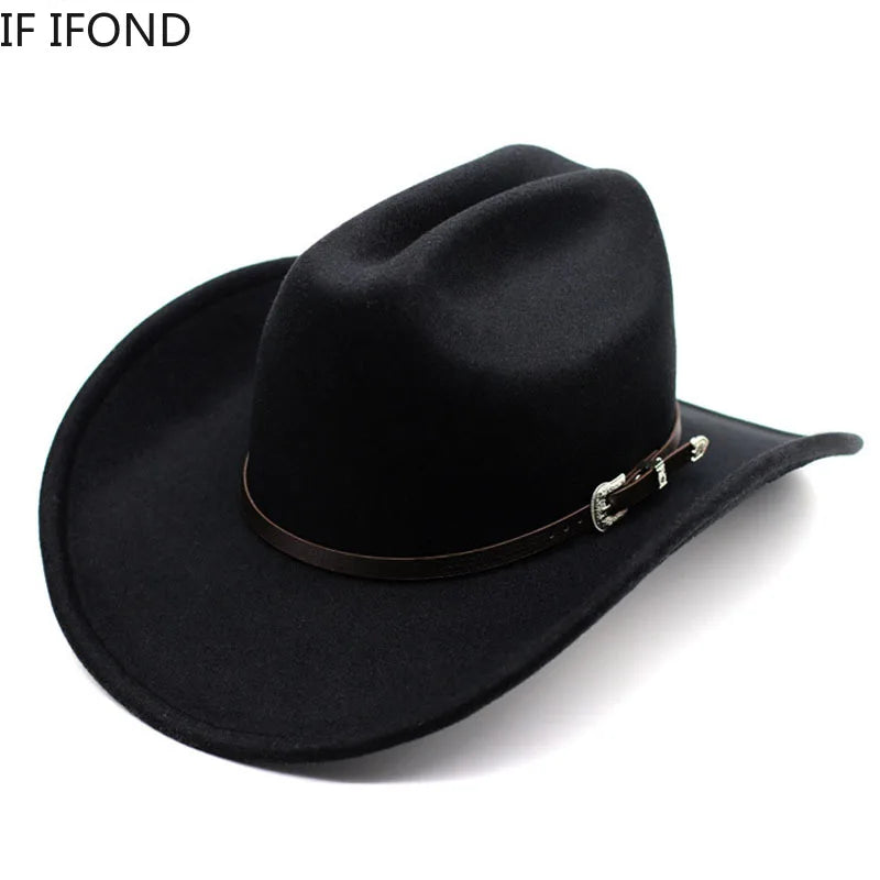 Vintage Western Cowboy Hat – Stylish Wide Brim Cloche for Men & Women