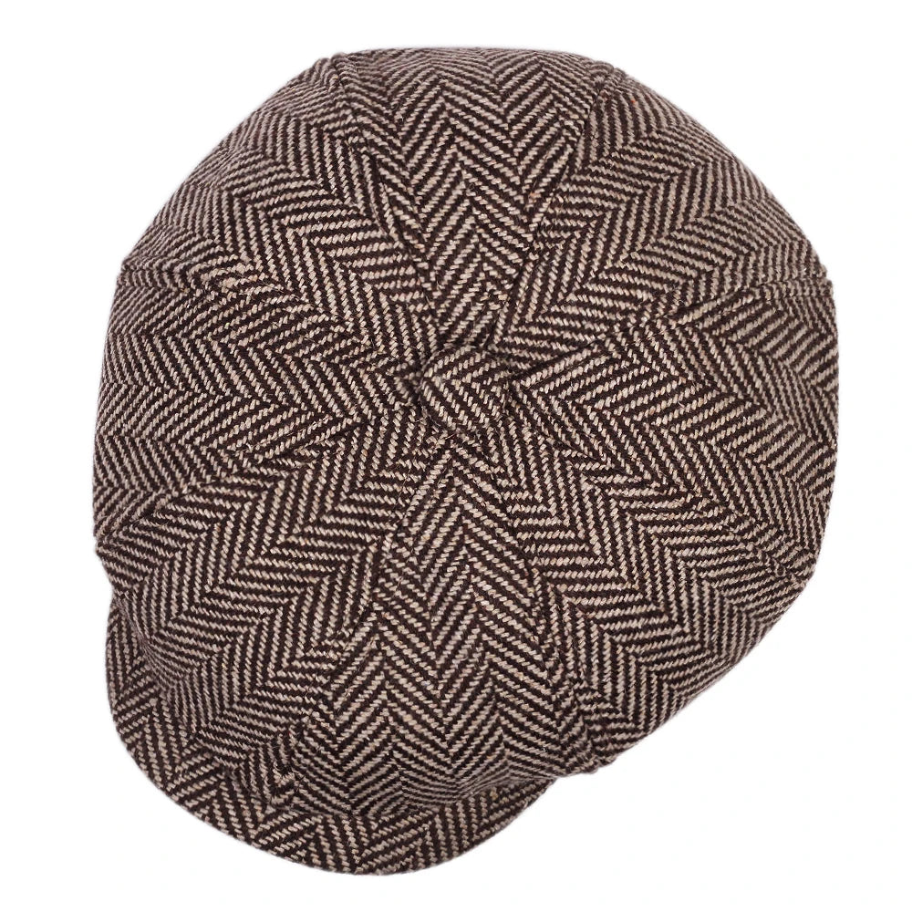 Peaky Blinders style Fashion Cap For Men And Women Herringbone Flat Cap