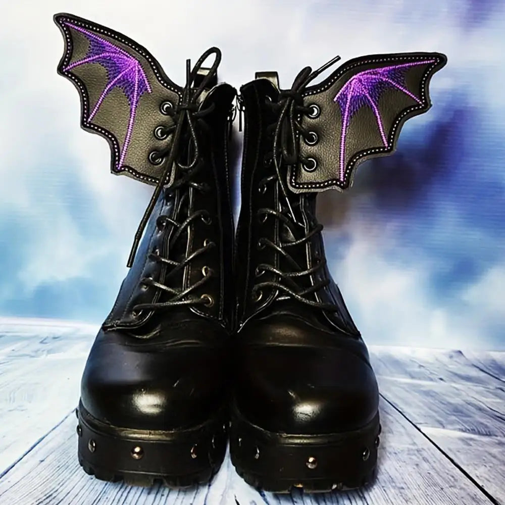 Goth Vibes Only 🖤 Bat Wing Shoe Charms for Punk Style