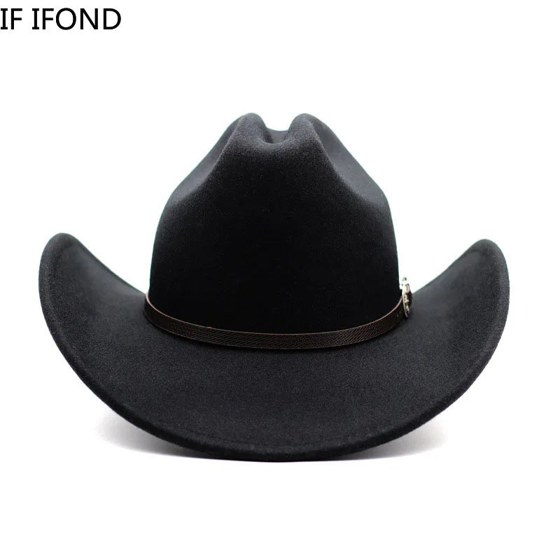 Vintage Western Cowboy Hat – Stylish Wide Brim Cloche for Men & Women
