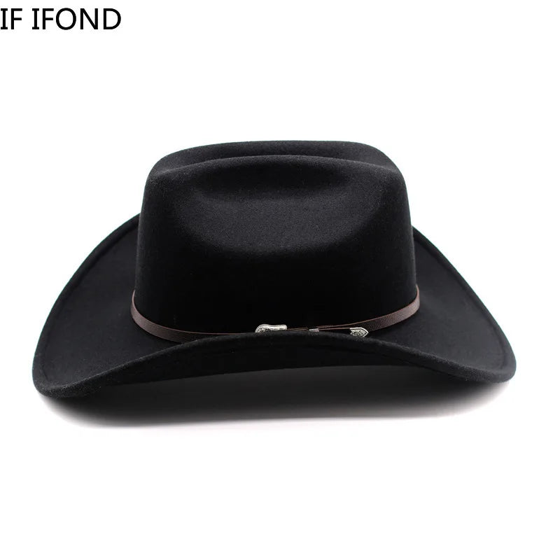 Vintage Western Cowboy Hat – Stylish Wide Brim Cloche for Men & Women