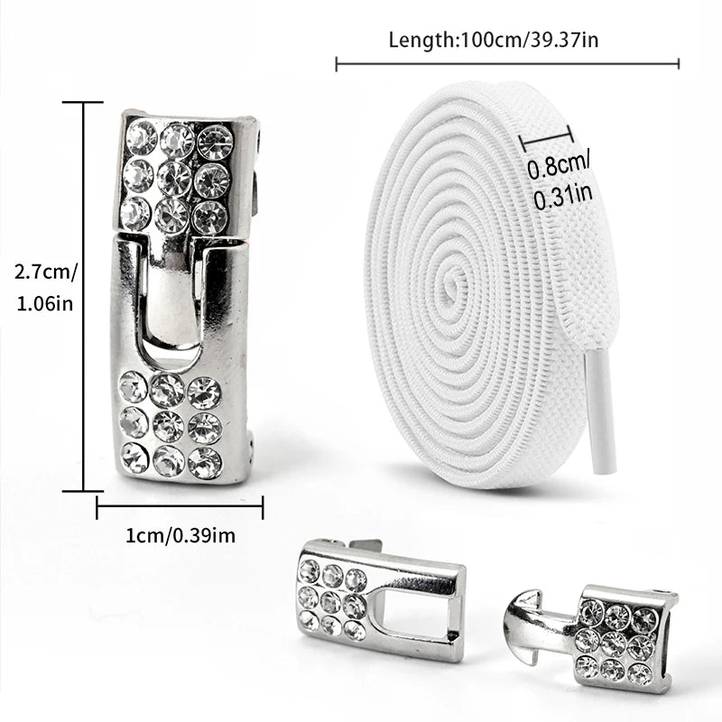 No Tie Diamond Buckle Elastic Shoelaces For Kids And Adults Slip On Shoes Ideal For Sports And Casual Boots