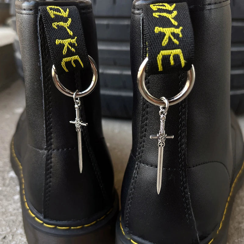 Gothic Metal Shoe Buckle Detachable Circle Buckle Pendant Shoe Accessories