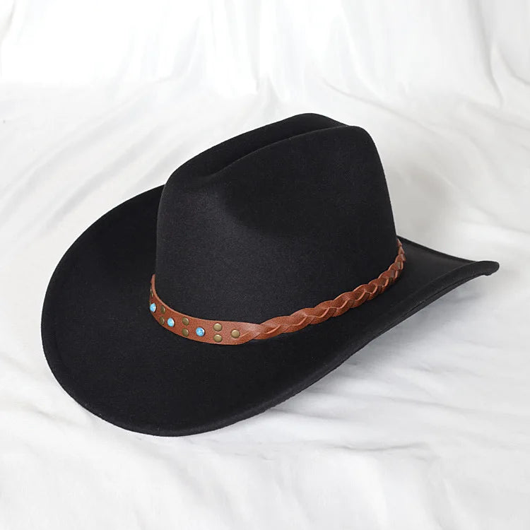 Vintage Western Cowboy Hat – Stylish Wide Brim Cloche for Men & Women