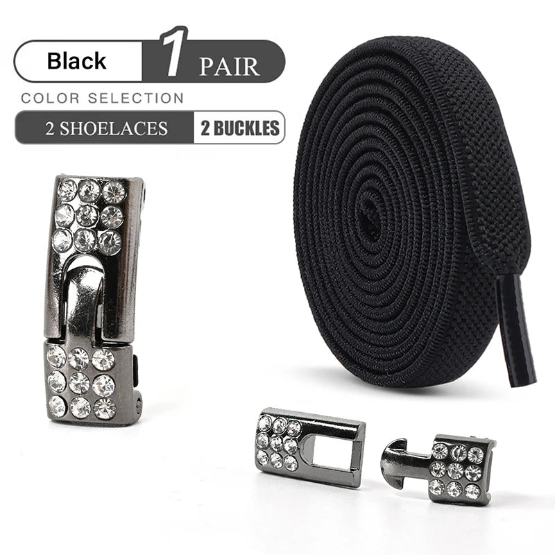 No Tie Diamond Buckle Elastic Shoelaces For Kids And Adults Slip On Shoes Ideal For Sports And Casual Boots