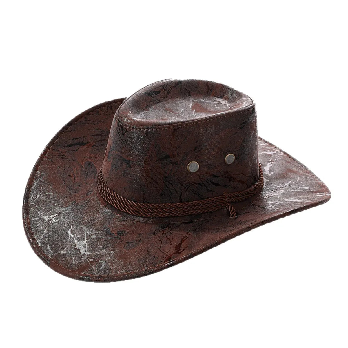 Vintage Western Cowboy Hat | Wide Brim Leather Cloche for Men & Women