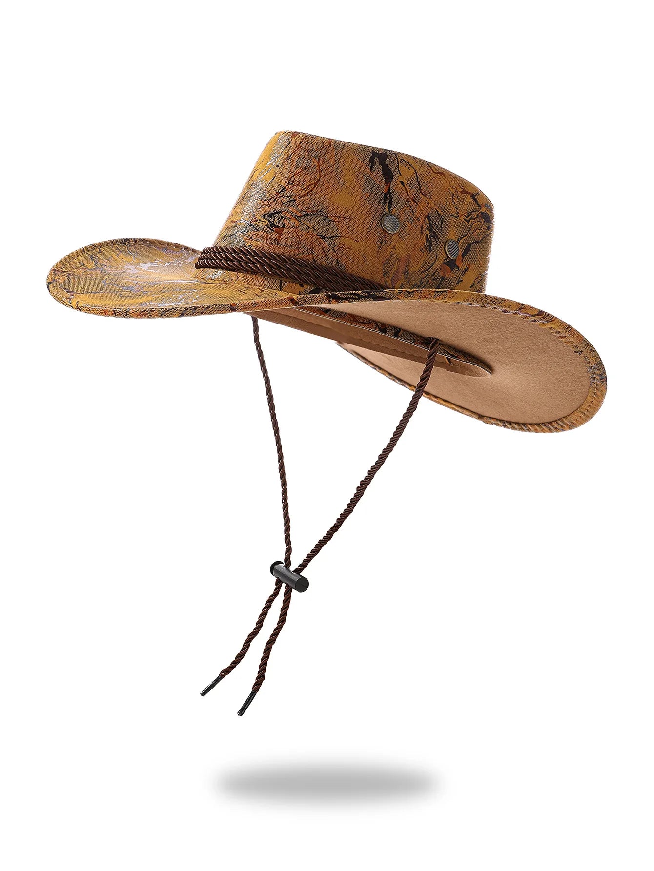 Vintage Western Cowboy Hat | Wide Brim Leather Cloche for Men & Women