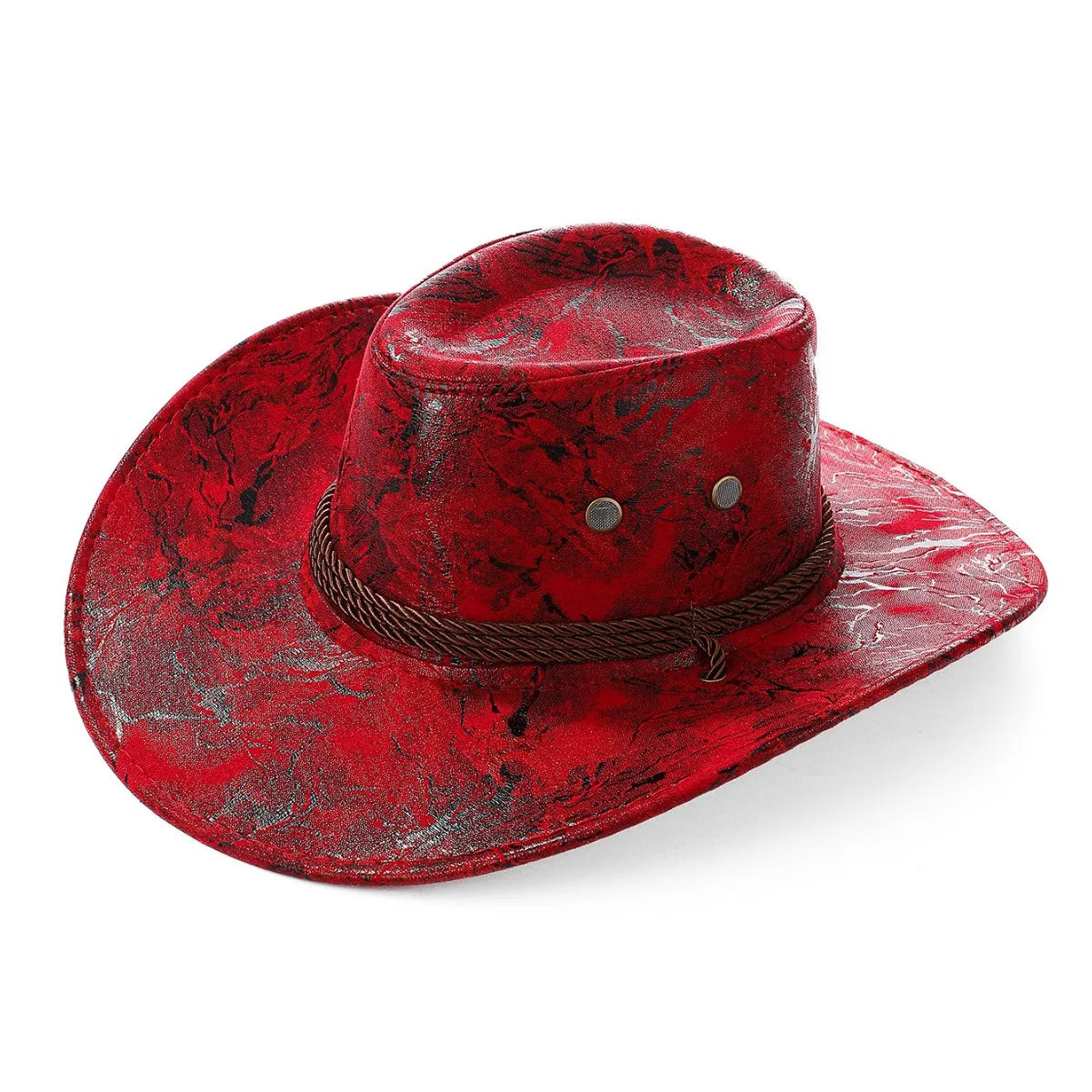 Vintage Western Cowboy Hat | Wide Brim Leather Cloche for Men & Women