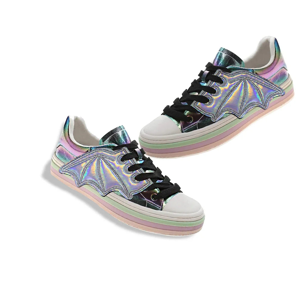 Bat Wings Shoe Charms Accessory For Sneakers Boots And  Shoes Iridescent Glitter DIY Decor