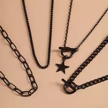 Goth Layered Black Star Choker Necklace For Emo Goth Punk Jewelry And Alternative Fashion Accessory