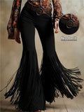 Women’s Retro Western Tassel Suede Pants