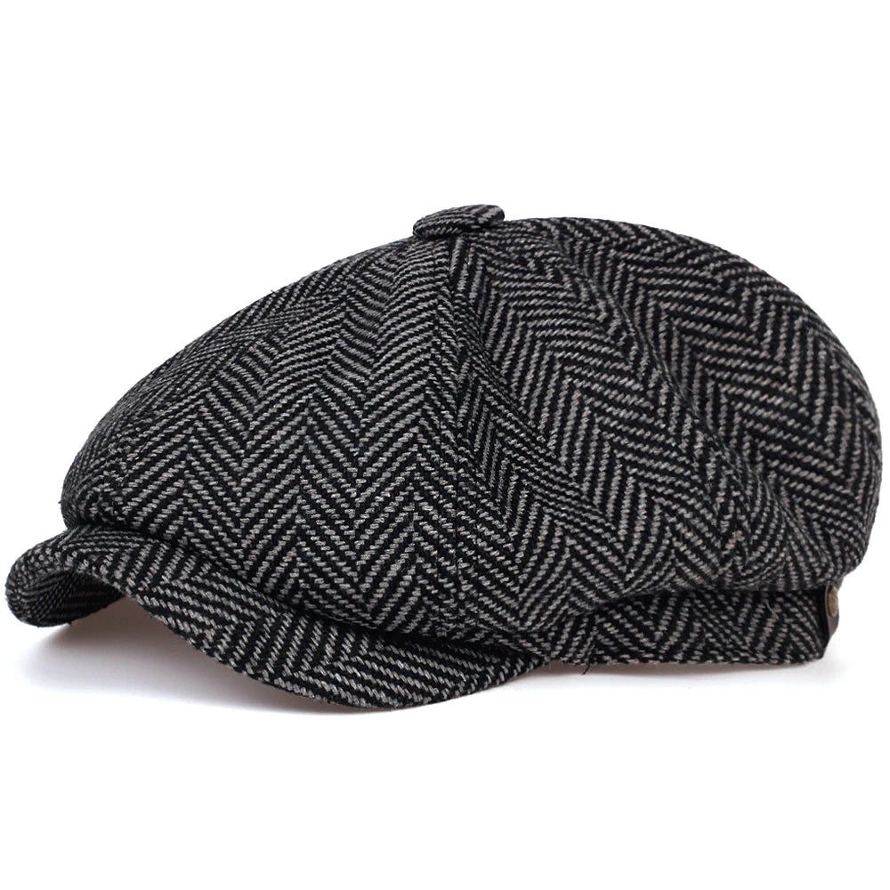 Peaky Blinders style Fashion Cap For Men And Women Herringbone Flat Cap