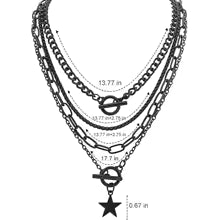 Goth Layered Black Star Choker Necklace For Emo Goth Punk Jewelry And Alternative Fashion Accessory