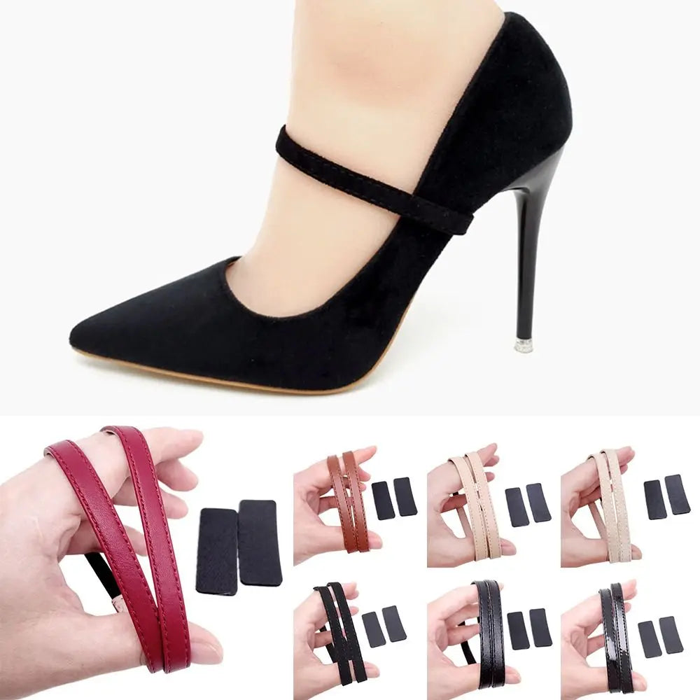 Anti Loose Adjustable Detachable Leather Shoes Strap For Women High Heels Secure Fit