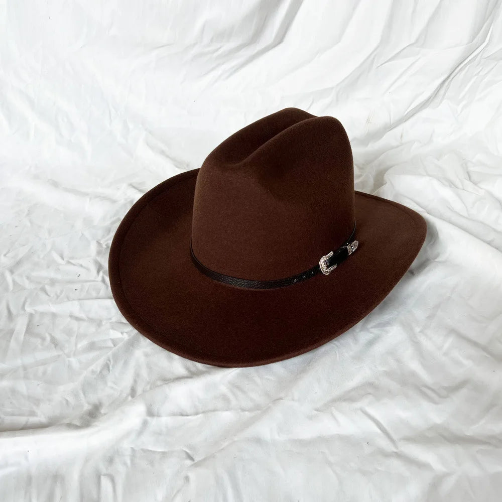 Vintage Western Cowboy Hat – Stylish Wide Brim Cloche for Men & Women