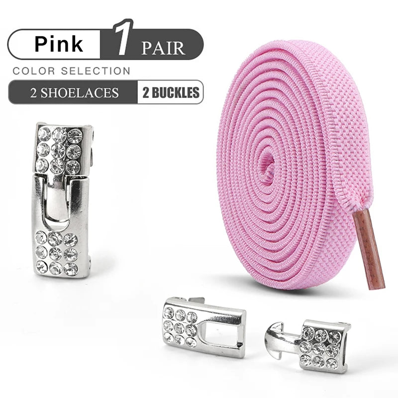 No Tie Diamond Buckle Elastic Shoelaces For Kids And Adults Slip On Shoes Ideal For Sports And Casual Boots