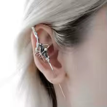 EMO Shadow Chain Ear Cuff No Piercing Required Clip On Secure Lightweight Ear Jewelry